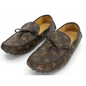 Louis Vuitton Moccasin Monogram Brown Arizona Driver Shoes US Size 10.5